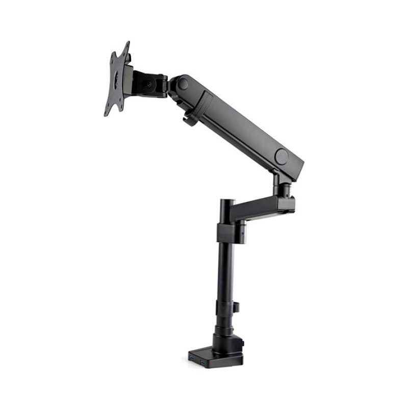 StarTech.com Bras pour Moniteur de Bureau avec 2 Ports USB 3.0, Support pour Moniteur Unique à Mouvement Complet, Écran VESA Jusqu'à 34" (8kg), Fixation par Pince/Armillon, Ressort Mécanique