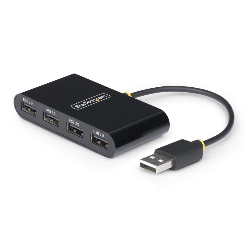 StarTech.com Hub USB 2.0 à Ports, Alimentation par Bus USB, Petit Hub USB de Voyage, Répartiteur USB 2.0, Hub USB Multi-Ports Portable, 480Mbps, Protection contre les sur-courants (OCP)