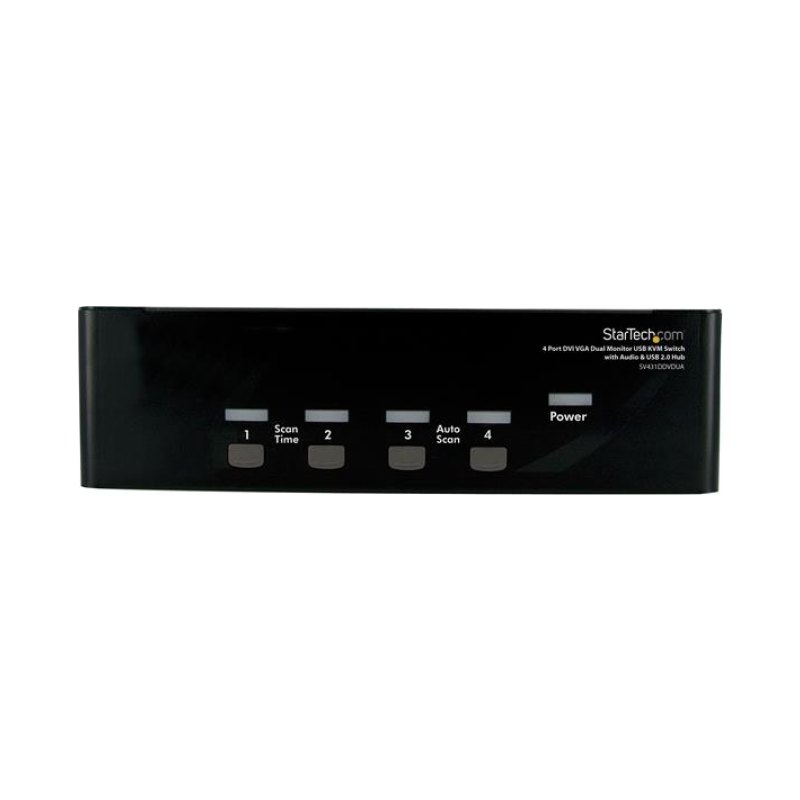 StarTech.com Commutateur KVM USB et double écran DVI / VGA à 4 ports avec audio et hub USB 2.0