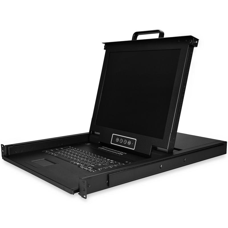 StarTech.com Console KVM à Montage Rack 16 Ports avec Câbles de 1,8m - Switch KVM Intégré avec Écran LCD 17" - Tiroir KVM LCD 1U Complet - KVM OSD - Durable 50,000 MTBF - Support USB + VGA - Clavier QWERTY