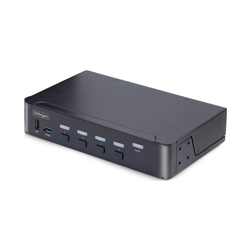 StarTech.com Switch KVM DisplayPort 4 Ports - 8K 60H/4K 144Hz, Écran Unique, DisplayPort 1.4, 2 Ports USB 3.0, 4x USB 2.0 HID, Commutateur KVM, Commutation par Bouton-Poussoir, Conforme TAA - Indépendant de l'OS