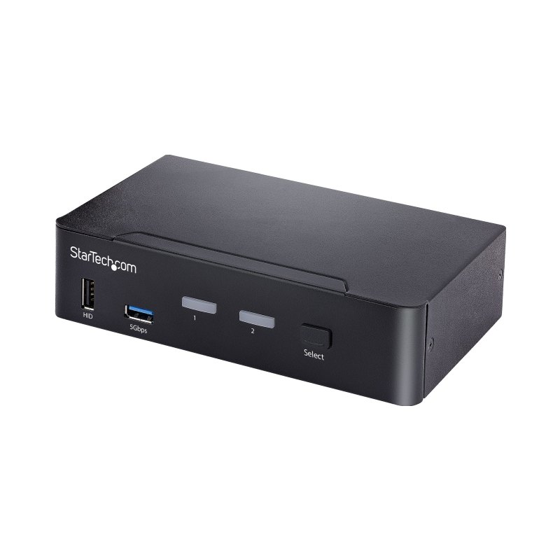 StarTech.com Switch KVM USB-C à 2 Ports, Moniteur DisplayPort 4K 60Hz, Audio 3,5 mm, 6x Ports de Hub USB, CTommutation par touche de Raccourci, Compatible Thunderbolt 3/4