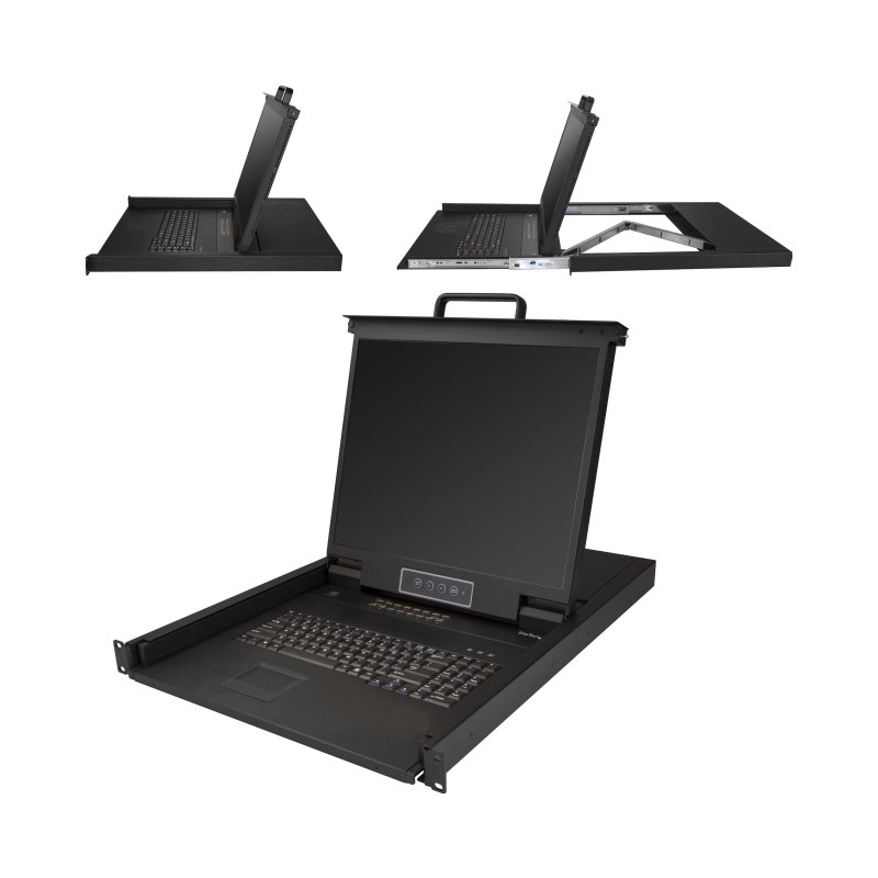 StarTech.com Console KVM à Montage Rack 16 ports avec Câbles de 1,82m - Switch KVM Intégré avec Écran LCD 19" - Tiroir LCD 1U Complet - KVM OSD - Durable 50,000 MTBF - Support USB + VGA - Clavier QWERTY