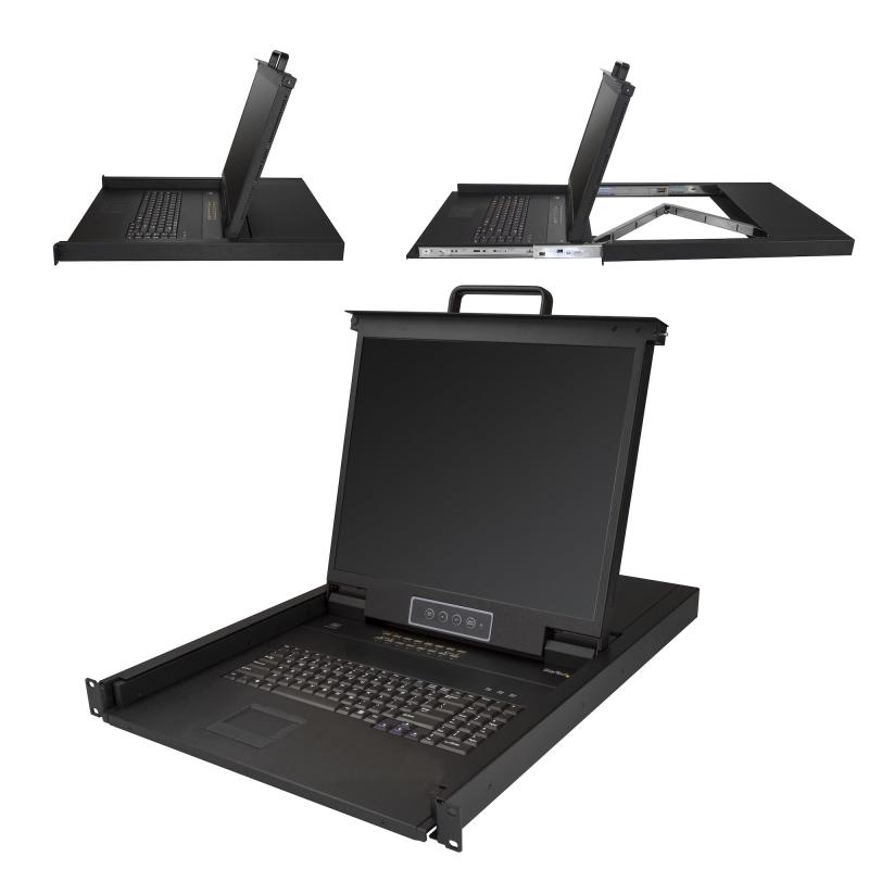 StarTech.com Console KVM à Montage Rack 16 ports avec Câbles de 1,82m - Switch KVM Intégré avec Écran LCD 19" - Tiroir LCD 1U Complet - KVM OSD - Durable 50,000 MTBF - Support USB + VGA - Clavier QWERTY