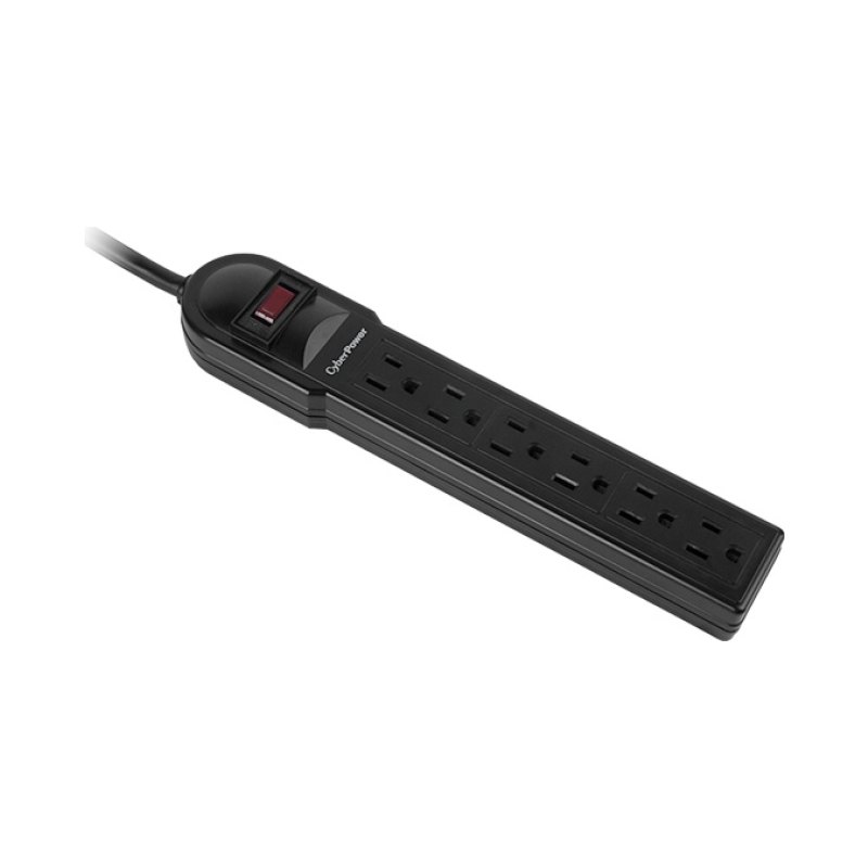 CyberPower CSB606 surge protector Black 6 AC outlet(s) 125 V 1.829 m