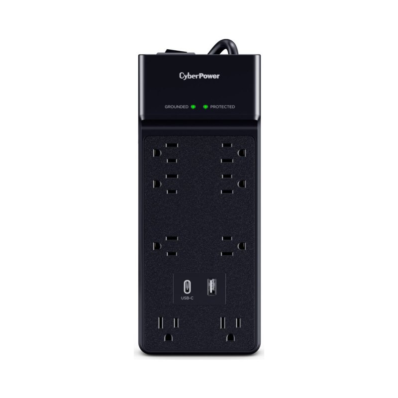 CyberPower CSP806UC18 surge protector Black 8 AC outlet(s) 125 V 1.8 m