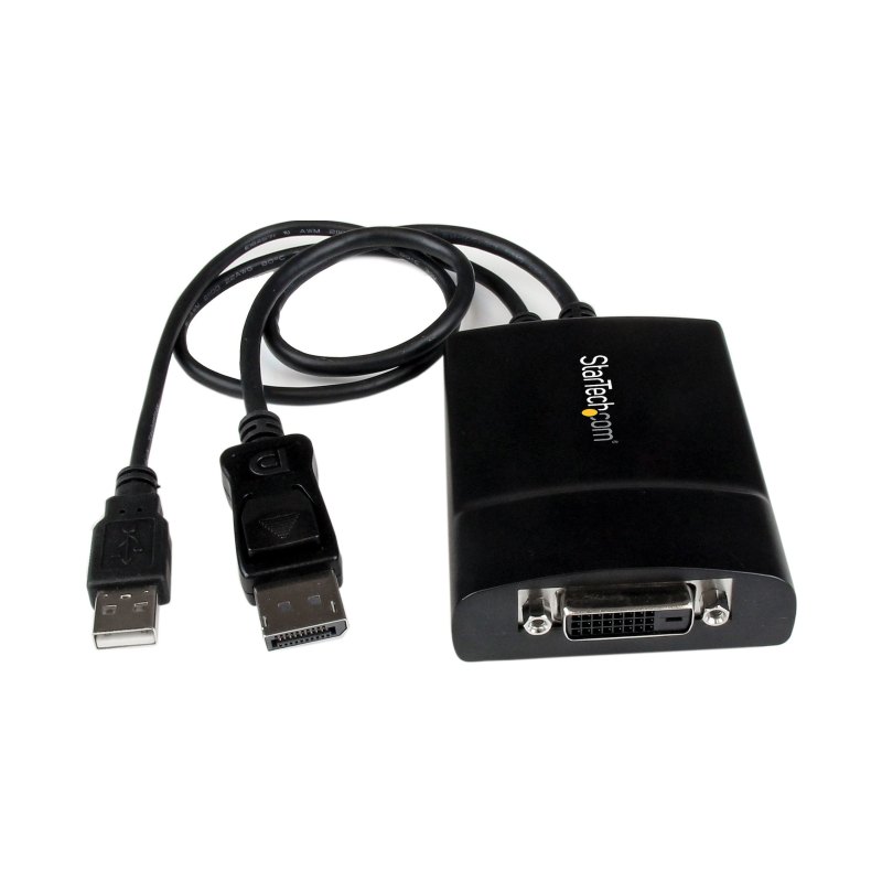 StarTech.com DisplayPort to DVI Dual Link Active Adapter - DisplayPort to DVI-D Adapter Video Converter 2560x1600 60Hz - DP 1.2 to DVI Monitor - USB Powered - Latching DP Connector