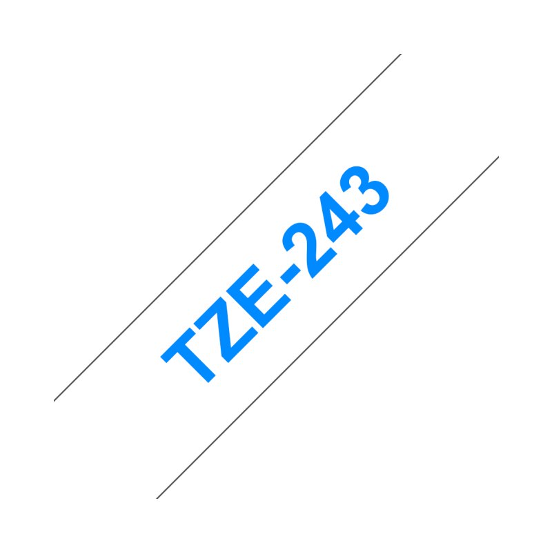 Brother TZE-243 label-making tape Blue on white