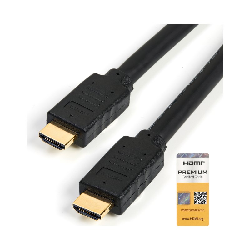 StarTech.com 15ft (5m) Premium Certified HDMI 2.0 Cable with Ethernet - High Speed Ultra HD 4K 60Hz HDMI Cable HDR10 - Long HDMI Cord (Male/Male Connectors) - For UHD Monitors, TVs, Displays