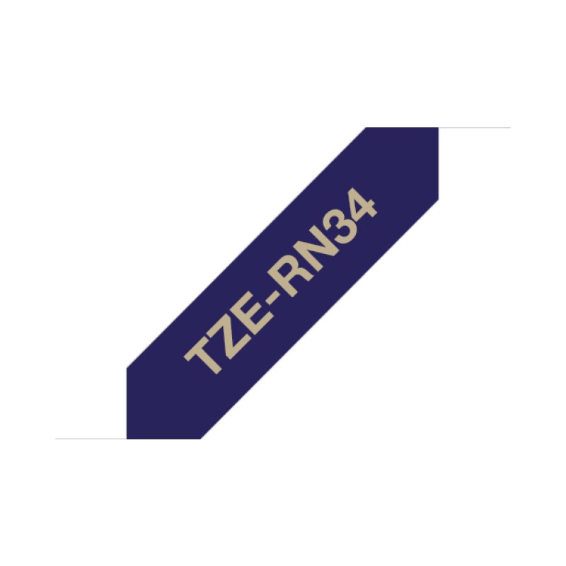 Brother TZE-RN34 label-making tape Gold on navy
