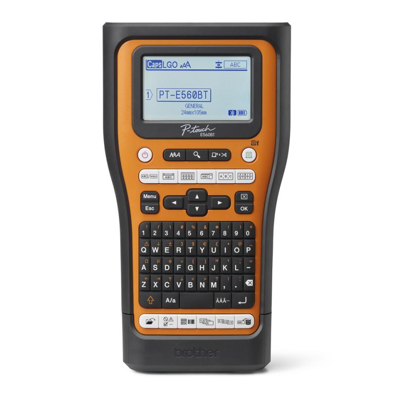 Brother PT-E560BTVP imprimante pour étiquettes Transfert thermique 180 x 180 DPI 20 mm/sec Avec fil &sans fil HSE/TZe Bluetooth QWERTY