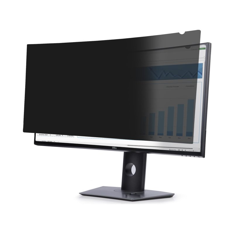 StarTech.com Privacy Screen For Dell U3824DW Curved Ultrawide 21:9 Monitor, Double-Sided Filter Matte/Glossy, Computer Monitor Screen Protector, TAA-Compliant