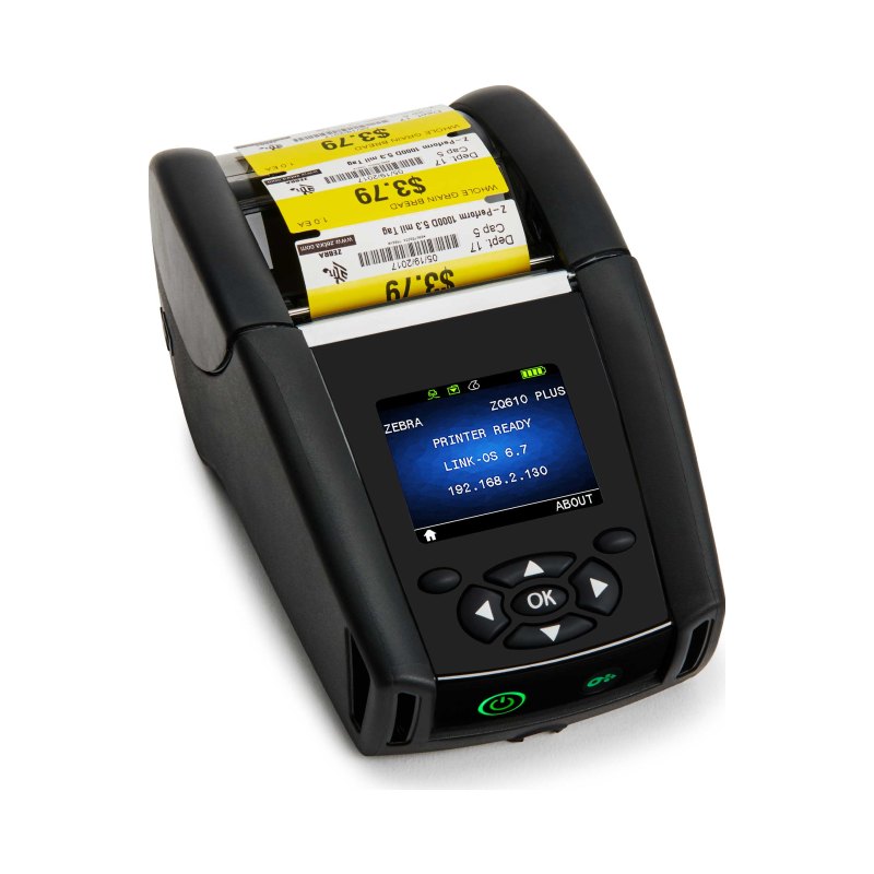 Zebra ZQ610 Plus imprimante pour étiquettes Thermique directe 203 x 203 DPI 115 mm/sec Avec fil &sans fil Wifi Bluetooth