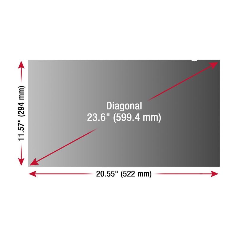 Viewsonic VSPF2360 filtre anti-reflets pour écran et filtre de confidentialité 59,9 cm (23.6") Filtre de confidentialité sans bords pour ordinateur
