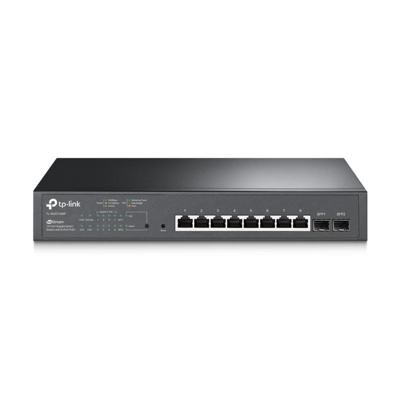 TP-Link JetStream TL-SG2210MP commutateur réseau Géré L2/L2+ Gigabit Ethernet (10/100/1000) Connexion Ethernet, supportant l'alimentation via ce port (PoE) 1U Noir