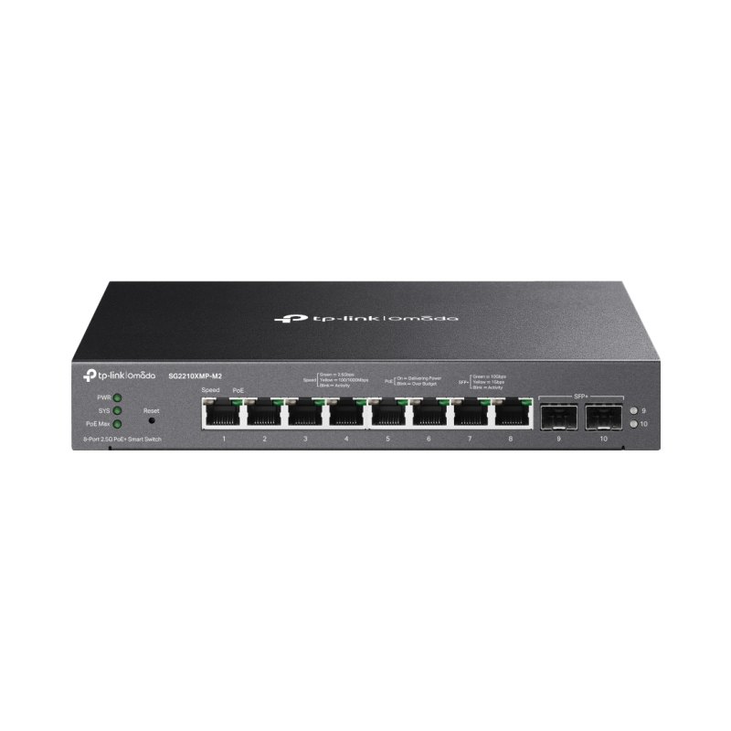 TP-Link Omada 8-Port 2.5GBASE-T and 2-Port 10GE SFP+ Smart Switch with 8-Port PoE+