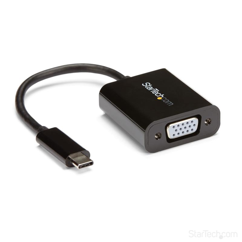 StarTech.com Adaptateur USB-C vers VGA - Noir - 1080p - Convertisseur Vidéo pour votre MacBook Pro - Dongle USB C vers Écran VGA - La Version Améliorée est CDP2VGAEC