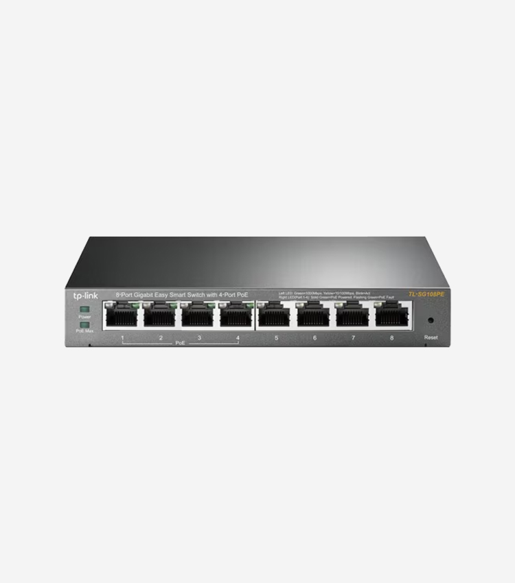 Tp-link 8-port Gigabit Easy Smart Switch With 4-port Poe - 8 Ports - Manageable - Gigabit Ethernet - 10/100/1000base-t - 2 Layer Supported - 5.20 W Power Consumption - 55 W Poe Budget - Twisted Pair - Poe Ports - Desktop, Wall Mountable - 3 Year Limited W