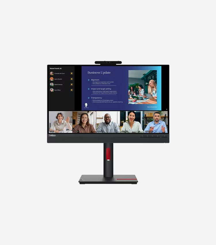 Lenovo Thinkvision T24v-30 24" Class Webcam Full Hd Lcd Monitor - 16:9 - Raven Black - 23.8" Viewable - In-plane Switching (ips) Technology - 1920 X 1080 - 16.7 Million Colors - 250 Cd/m² - 4 Ms - Speakers - Hdmi - Vga - Displayport - Usb Hub