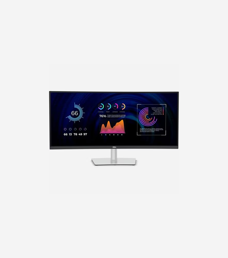 Dell P3424WE 34" Class UW-QHD Curved Screen LED Monitor - 21:9 - Black, Silver - 34.1" Viewable - In-plane Switching (IPS) Technology