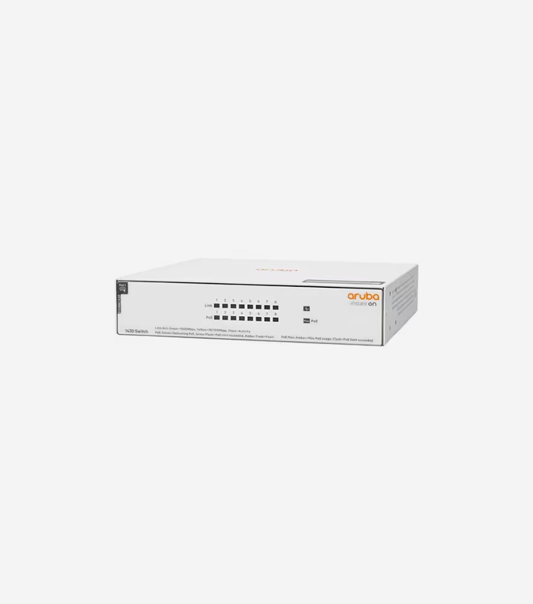 HPE Instant On 1430 8G Class4 PoE 64W Switch - 8 Ports - Gigabit Ethernet