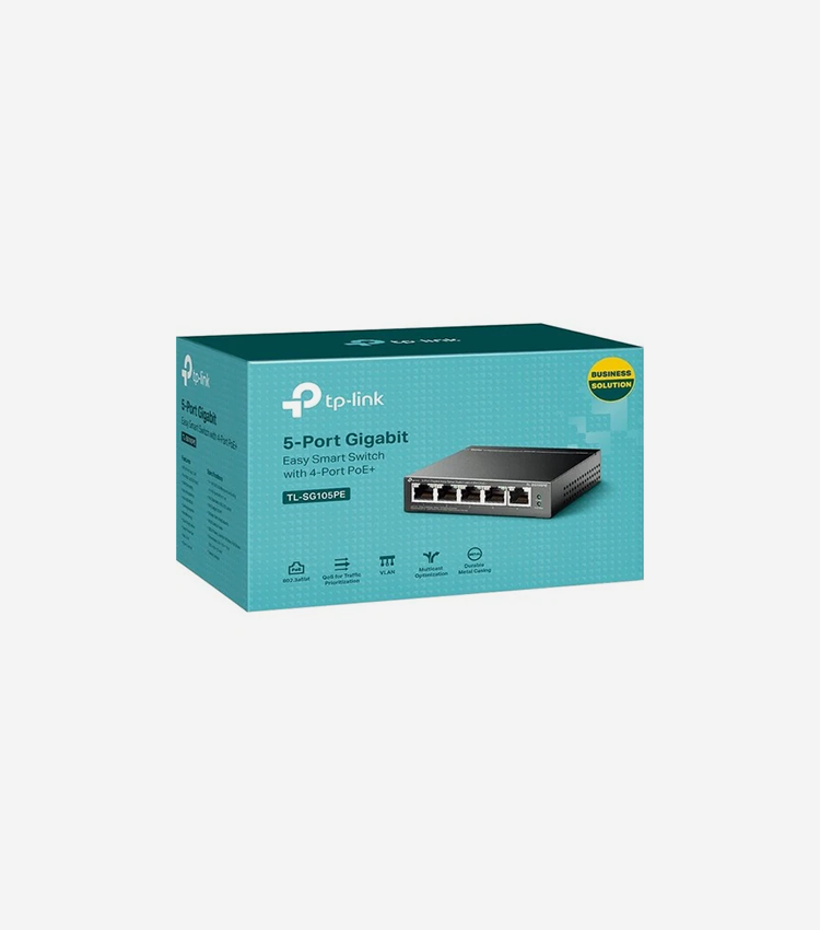 TP-Link 5-Port Gigabit Easy Smart Switch with 4-Port PoE+ - 5 Ports - Gigabit Ethernet