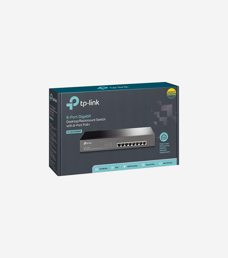 TP-Link 8-Port Gigabit Desktop/Rackmount Switch with 8-Port PoE+ - 8 Ports - Gigabit Ethernet