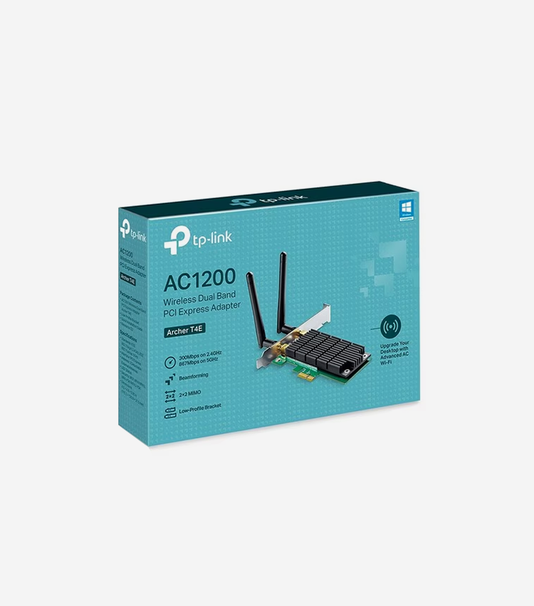 TP-Link Archer T4E IEEE 802.11ac Dual Band Wi-Fi Adapter for Desktop Computer - PCI Express - 1.17 Gbit/s - 2.40 GHz ISM - 5 GHz UNII - Internal