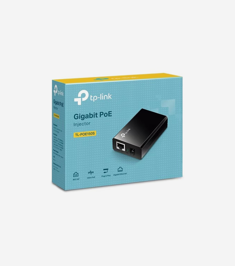 TP-Link TL-POE150S PoE Injector - 48 V DC Output - 1 x 10/100/1000Base-T Input Port(s) - 1 x 10/100/1000Base-T Output Port(s) - 15.40 W