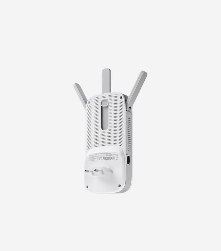 TP-Link RE450 IEEE 802.11ac 1.71 Gbit/s Wireless Range Extender - 2.40 GHz, 5 GHz - 3 x External Antenna(s) - External - 1 x Network (RJ-45) - Ethernet, Fast Ethernet, Gigabit Ethernet - 9 W - Wall Mountable