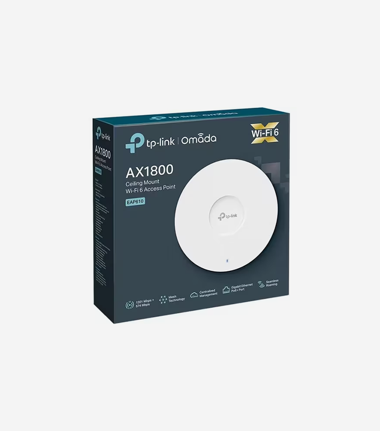 TP-Link EAP620 HD Dual Band 802.11ax 1.76 Gbit/s Wireless Access Point - 2.40 GHz, 5 GHz - Internal - MIMO Technology - 1 x Network (RJ-45) - Gigabit Ethernet - 13.50 W - Wall Mountable, Ceiling Mountable