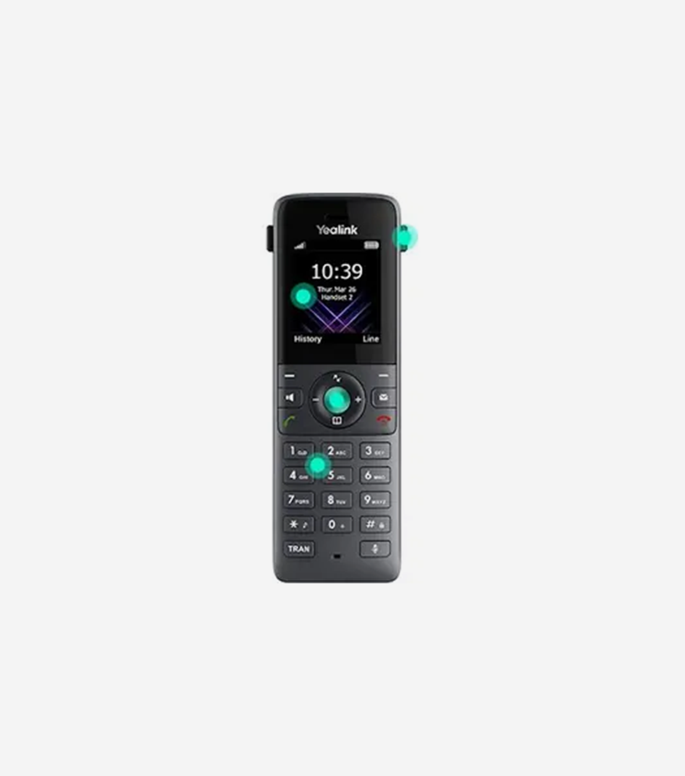 Yealink DECT Handset - Cordless - DECT - 1.8" Screen Size - Headset Port - 1 Day Battery Talk Time - Space Gray