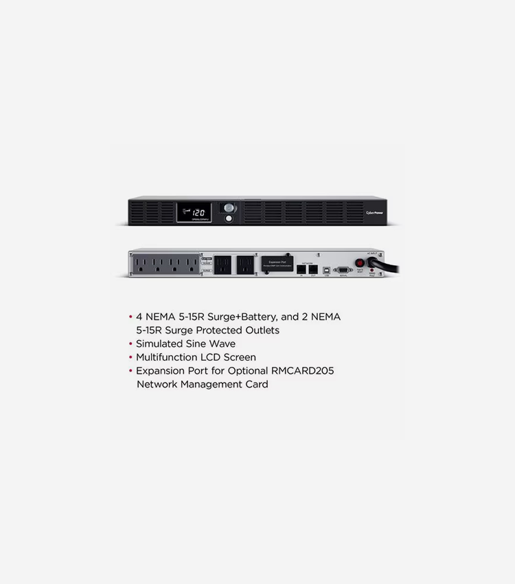 CyberPower Office Rackmount LCD Series OR500LCDRM1U - UPS - 300 Watt - 500 VA