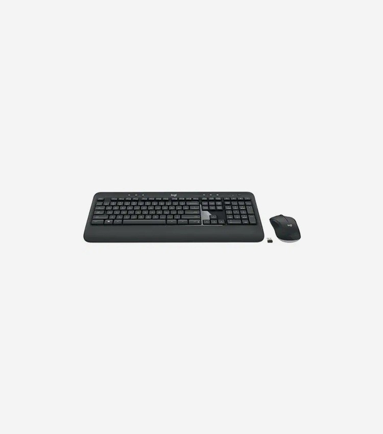 Logitech MK540 Advanced Wireless Keyboard and Mouse Combo for Windows, 2.4 GHz Unifying USB-Receiver, Multimedia Hotkeys, 3-Year Battery Life, for PC, Laptop - USB Wireless RF Keyboard - Black - USB Wireless RF Mouse - Optical - 1000 dpi - Scroll Wheel - QWERTY - Black - Media Player, Calculator, On/Off Switch, Battery Hot Key(s) - Symmetrical - AA - Compatible with Desktop Computer for PC - 1 Each