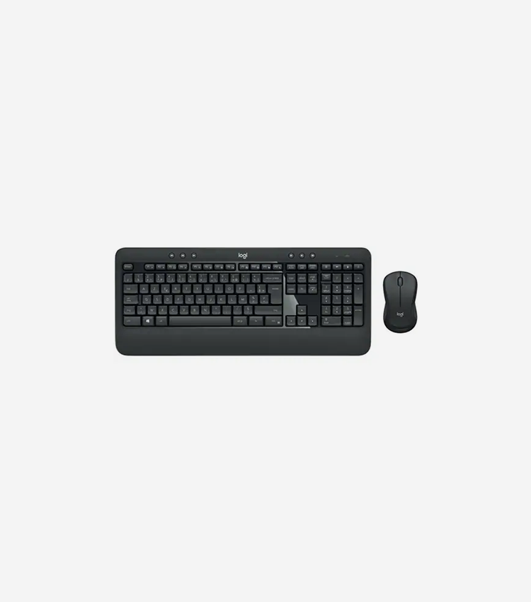 Logitech MK540 Advanced Wireless Keyboard and Mouse Combo for Windows, 2.4 GHz Unifying USB-Receiver, Multimedia Hotkeys, 3-Year Battery Life, for PC, Laptop - USB Wireless RF Keyboard - Black - USB Wireless RF Mouse - Optical - 1000 dpi - Scroll Wheel - QWERTY - Black - Media Player, Calculator, On/Off Switch, Battery Hot Key(s) - Symmetrical - AA - Compatible with Desktop Computer for PC - 1 Each