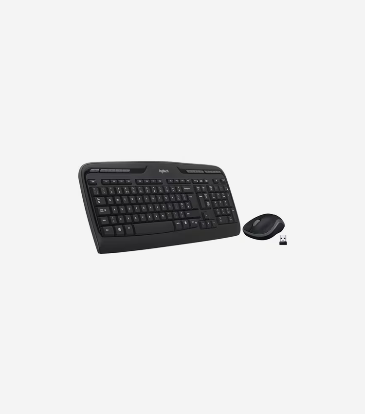 Logitech MK320 Wireless Desktop Combo with Media Shortcuts - USB Wireless RF 2.40 GHz Keyboard - 115 Key - Black - USB Wireless RF Mouse - Optical - Scroll Wheel - Black - Multimedia, Calculator, Media Player, Email Hot Key(s) - AA, AAA - Compatible with Computer for PC - 1 Each