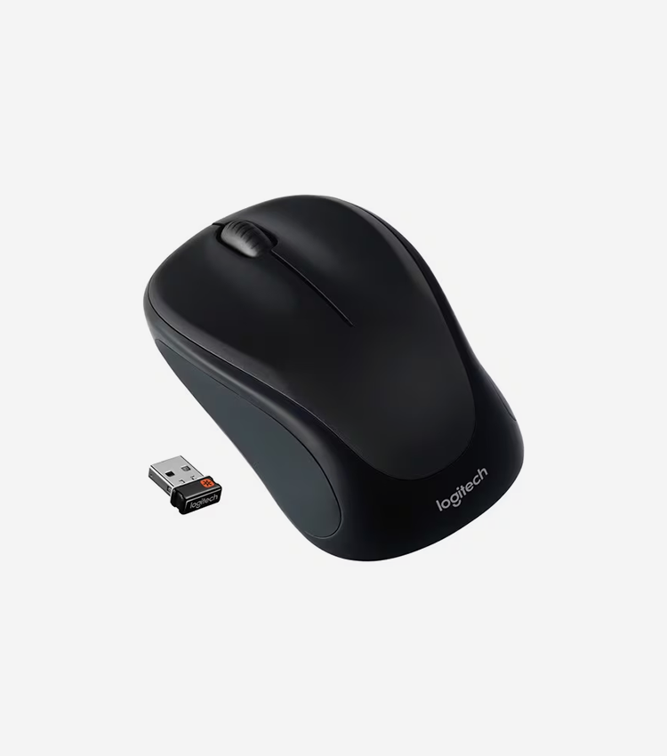 Logitech M317 Mouse - Optical - Wireless - Black - 1 - USB - Scroll Wheel - 2 Button(s) - Symmetrical