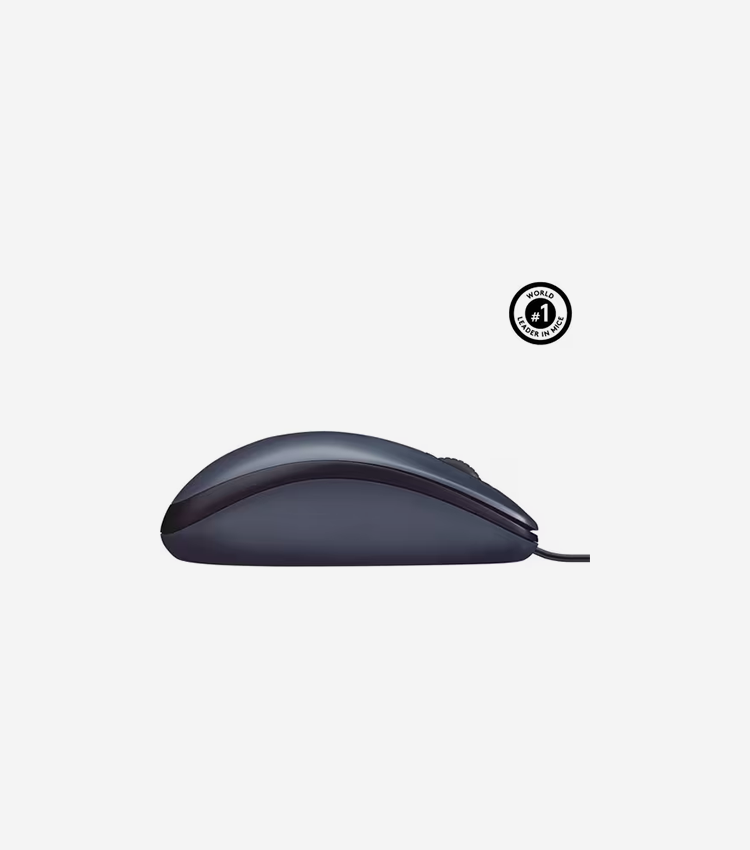 Logitech B100 Optical USB Mouse - Optical - Cable - Black - 1 Each - USB - 800 dpi - Scroll Wheel - 3 Button(s) - Symmetrical