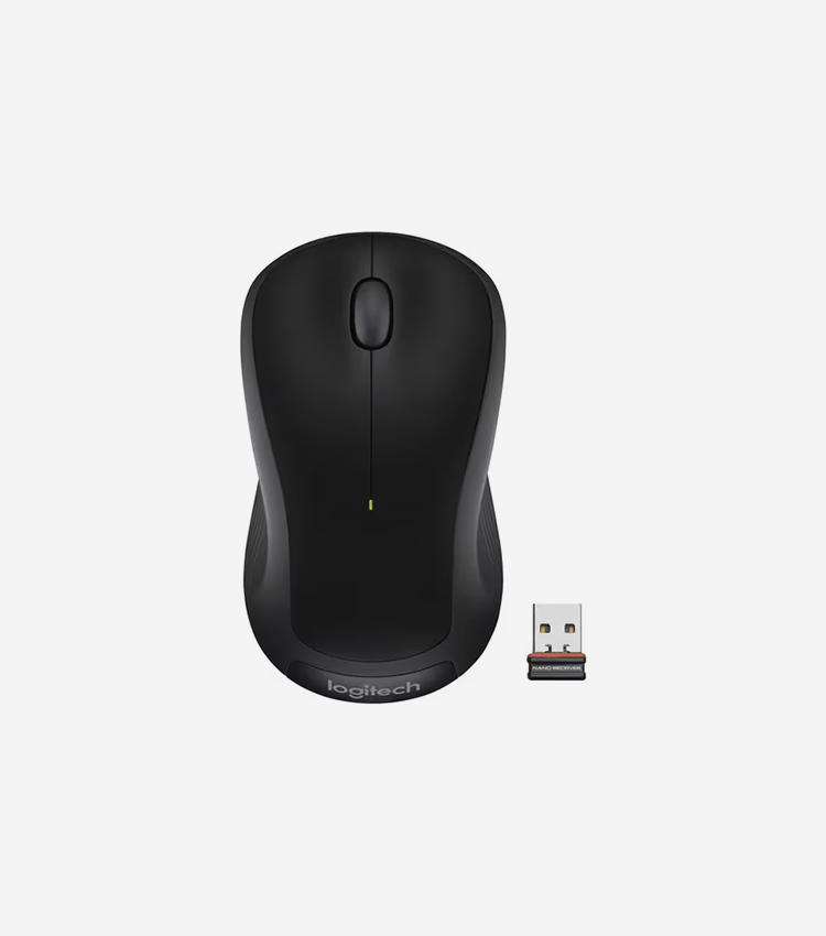 Logitech M310 Wireless Mouse, 2.4 GHz with USB Nano Receiver, 1000 DPI Optical Tracking, 18 Month Battery, Ambidextrous, Compatible with PC, Mac, Laptop, Chromebook (Black) - Optical - Wireless - Radio Frequency - 2.40 GHz - Black - USB - 1000 dpi - Scroll Wheel - 3 Button(s) - Symmetrical