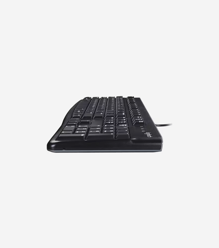 Logitech K120 Plug-and-Play USB Keyboard - Cable Connectivity - USB Interface - Rugged - English - PC - Black