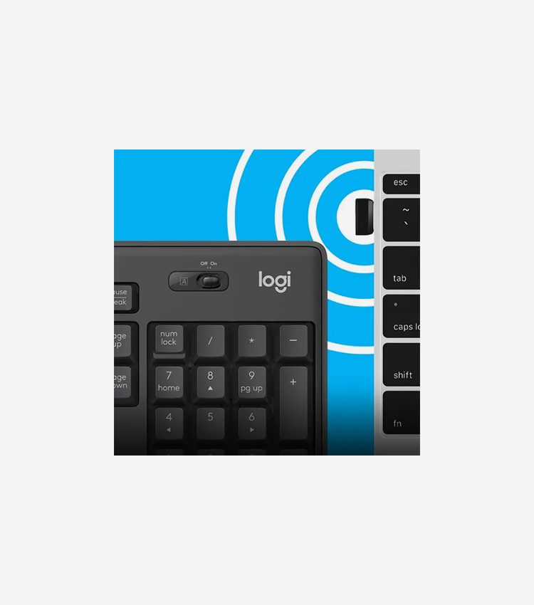 Logitech MK295 Silent Wireless Combo - USB Wireless Wi-Fi/RF - Graphite - USB Wireless Wi-Fi Mouse - Optical - Graphite - Volume Control, Play/Pause, Internet Key, Mute Hot Key(s) - AA, AAA - Compatible with Computer for Windows, ChromeOS