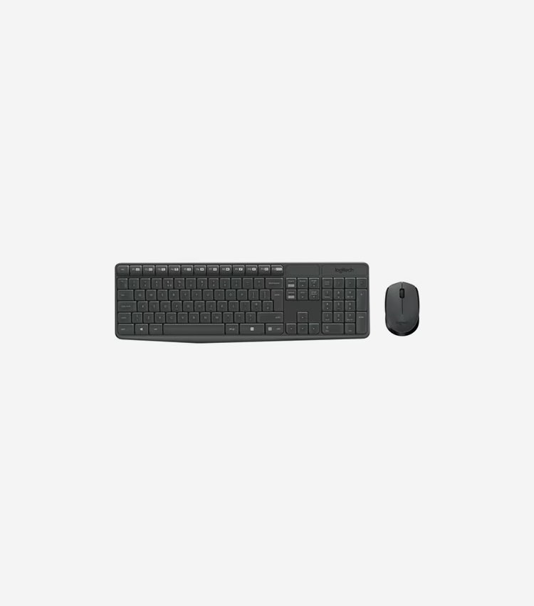 Logitech MK235 Wireless Keyboard and Mouse Combo for Windows, 2.4 GHz Wireless Unifying USB Receiver, 15 FN Keys, Long Battery Life, Compatible with PC, Laptop (French Layout) - USB Wireless RF Keyboard - French - USB Wireless RF Mouse - Optical - Scroll Wheel - AAA, AA - Compatible with PC