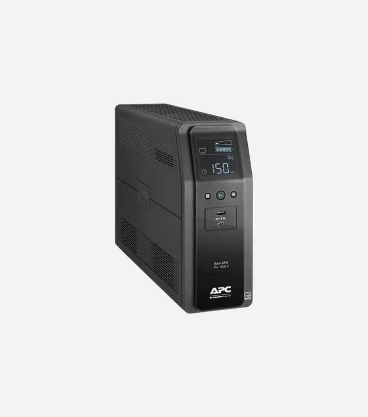 APC by Schneider Electric Back UPS PRO 1500VA Line Interactive Tower UPS - Tower - AVR - 16 Hour Recharge - 4.10 Minute Stand-by - 120 V Input - 120 V AC Output - Sine Wave - 4 x NEMA 5-15R Surge, 6 x NEMA 5-15R - 10 x Battery/Surge Outlet