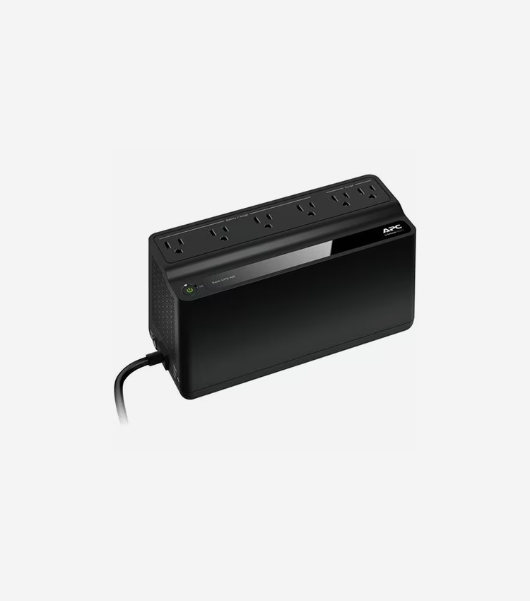 APC by Schneider Electric Back-UPS, 6 Outlets, 425VA, 120V - Tower - 8 Hour Recharge - 3 Minute Stand-by - 120 V Input - 120 V AC Output - Square Wave - 2 x NEMA 5-15R Surge, 4 x NEMA 5-15R - 6 x Battery/Surge Outlet