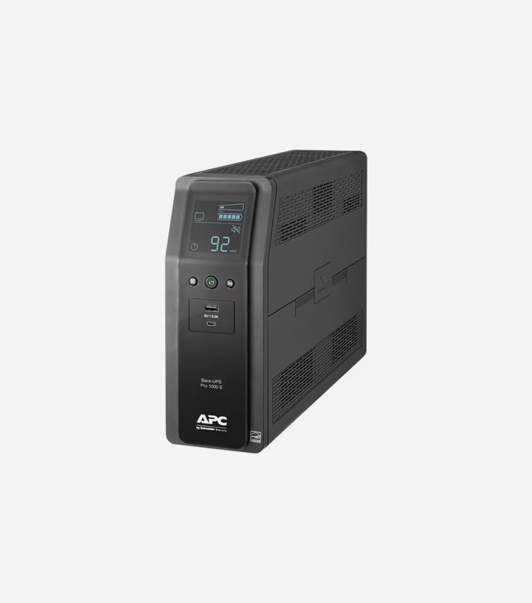 APC by Schneider Electric Back-UPS Pro BR1000MS 1.0KVA Tower UPS - Tower - 16 Hour Recharge - 3.70 Minute Stand-by - 120 V Input - 120 V AC Output - Sine Wave - 4 x NEMA 5-15R Surge, 6 x NEMA 5-15R - 10 x Battery/Surge Outlet