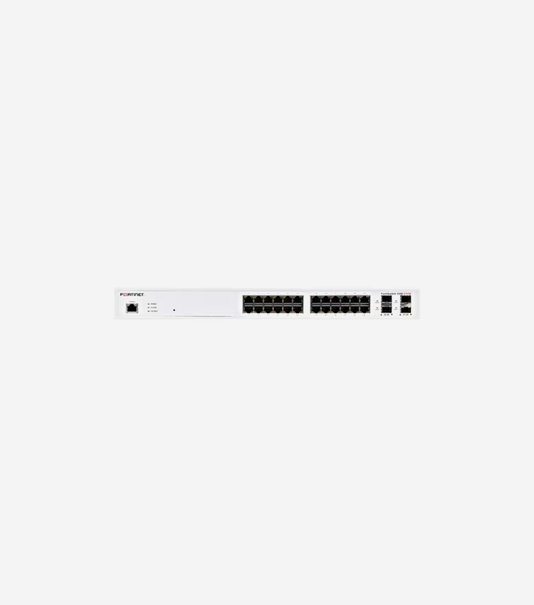 Fortinet FortiSwitch 124E-PoE Ethernet Switch - 24 Ports - Manageable - Gigabit Ethernet - 1000Base-T, 1000Base-X - 2 Layer Supported - Modular - 4 SFP Slots - Twisted Pair, Optical Fiber - 1U High - Rack-mountable, Standalone - Lifetime Limited Warranty