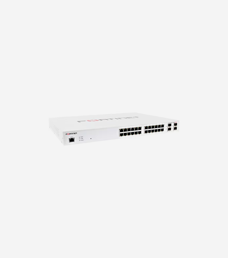 Fortinet FortiSwitch 124E-PoE Ethernet Switch - 24 Ports - Manageable - Gigabit Ethernet - 1000Base-T, 1000Base-X - 2 Layer Supported - Modular - 4 SFP Slots - Twisted Pair, Optical Fiber - 1U High - Rack-mountable, Standalone - Lifetime Limited Warranty