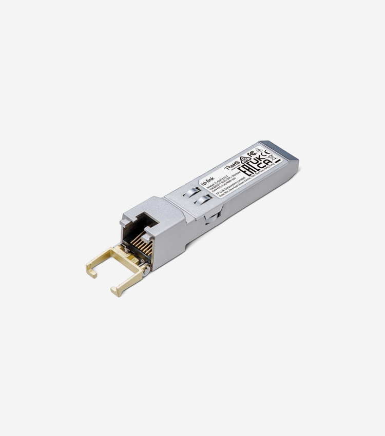 Omada 10GBASET RJ45 SFP+ ModuleSPEC: 10Gbps RJ45 Copper Transceiver, Plug and Play with SFP+ Slot, Support DDM Temperature and Voltage, Up to 30 m Distance Cat6a or above