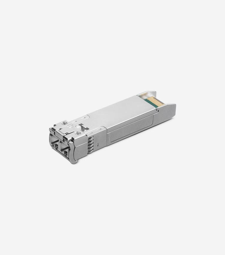 10GBase-LR SFP+ LC Transceiver - Hot pluggable with maximum flexibility. Supports digital diagnostic monitoring (DDM). Up to 300m. Compatible with 10G small form pluggable multi-source agreement (SFP+ MSA). Compatible with switches with 10G SFP+ ports, like JetStream TL-SG3428X, TL-SG3428XMP, and more. Limited lifetime warranty.