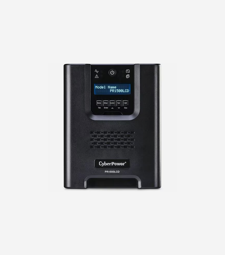 CyberPower Smart App Sinewave PR1500LCD 1500VA Pure Sine Wave Mini-Tower LCD UPS - Mini-tower - AVR - 3 Hour Recharge - 4.70 Minute Stand-by - 120 V AC Input - 120 V AC Output - 8 x NEMA 5-15R - Serial Port - USB